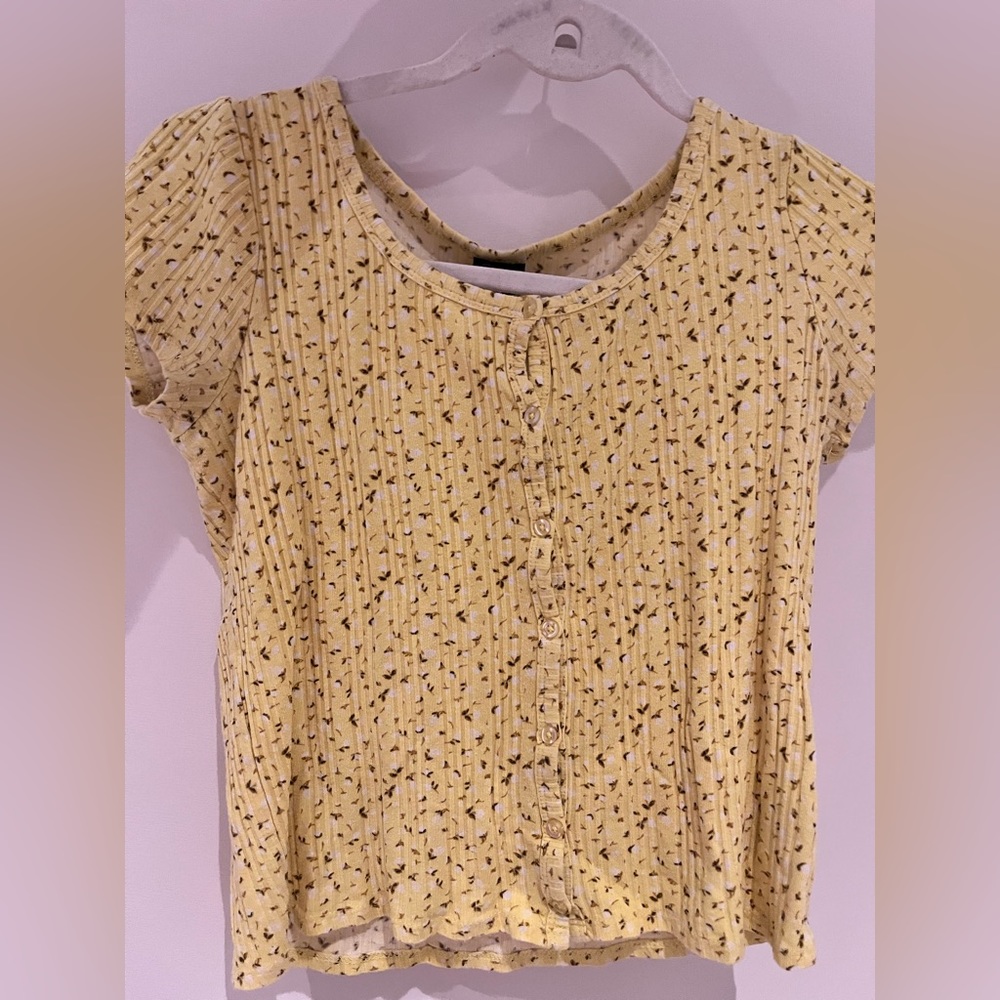 Yellow tight crop top